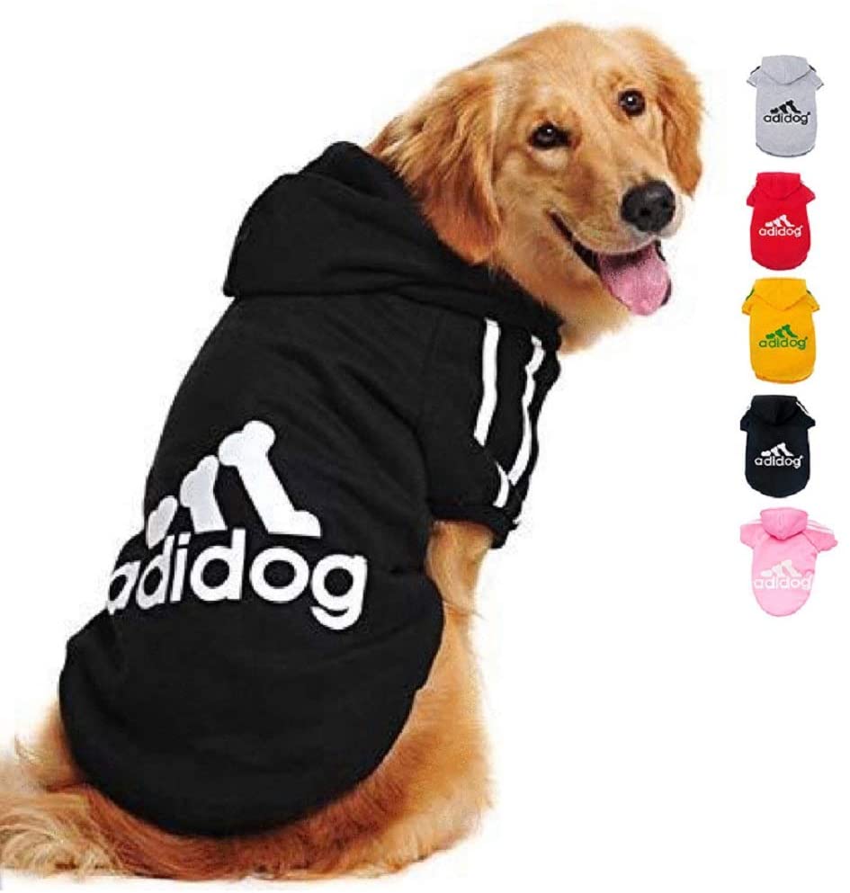  Ducomi Adidog - Sudadera con Capucha para Perros en Algodón Suave - Costuras Resistentes - Disponibles de XS a 8XL - Se envía Desde España (4XL, Negro) 