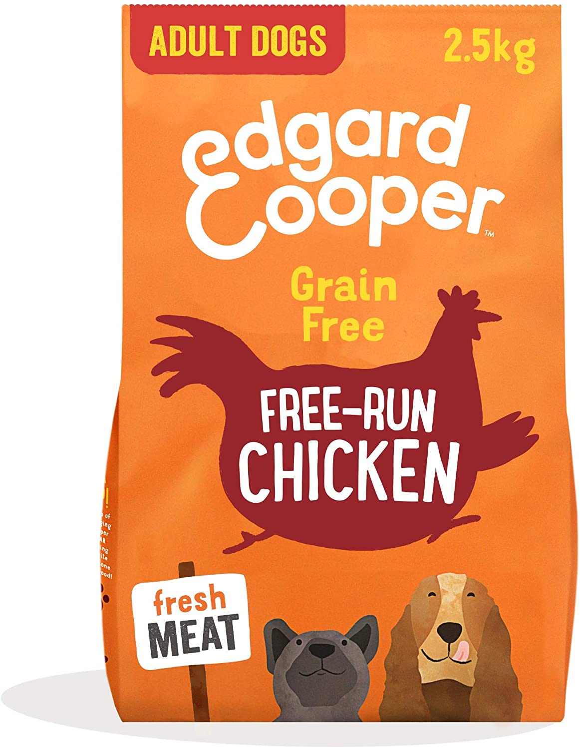  Edgard & Cooper pienso para perros adultos sin cereales, comida natural con Pollo fresco de granja, 2.5kg. premium balanceada sin harinas de carne ni carnes sobreprocesadas cocinada a baja temperatura 