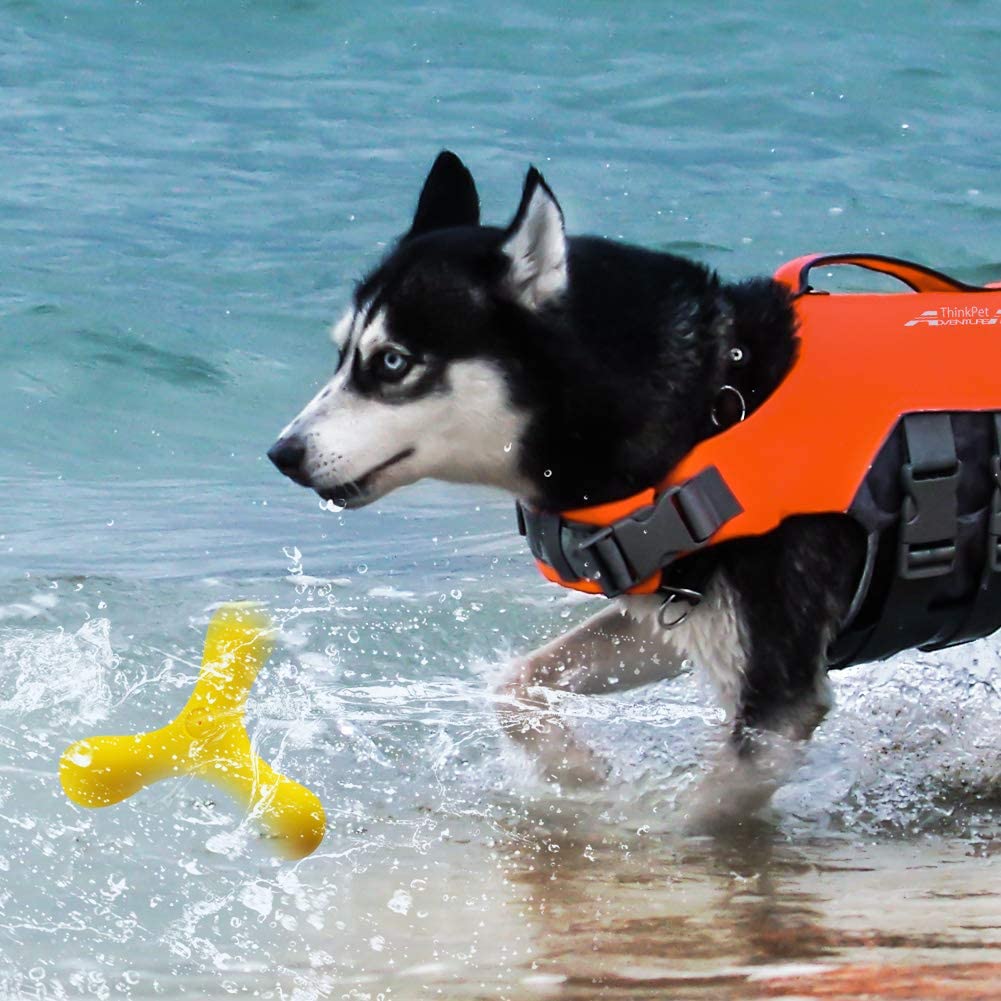  EETOYS Juguete para Perros Ruidoso, Juguete para Buscar Agua, Juguete para Perros Flotante para Nadar y Jugar Interactivo 