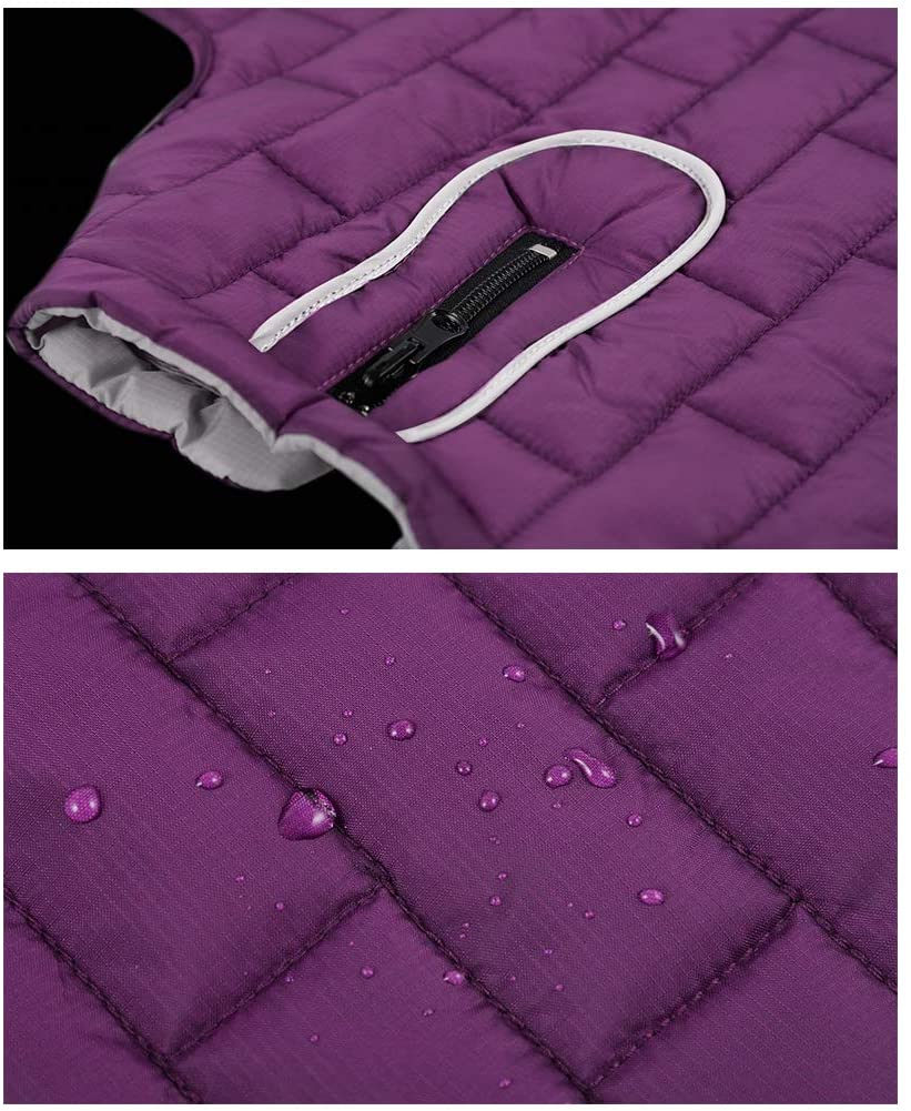  EisEyen Resistente al Agua Perros Chaqueta Doble Cara Calientes hundeman TELM de XXL, Morado, Medium 