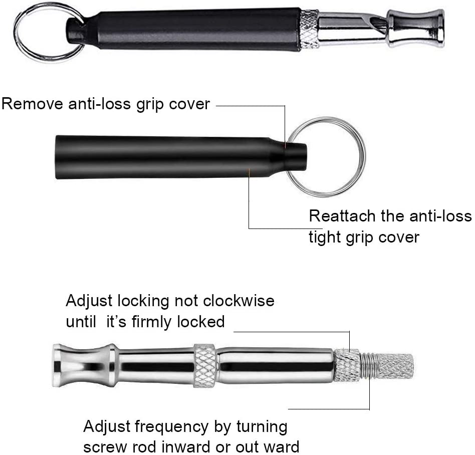  Electrely Silbato Perros y Clicker Conjunto con Acollador Ultrasonidos - Silbato para Entrenamiento Perros 