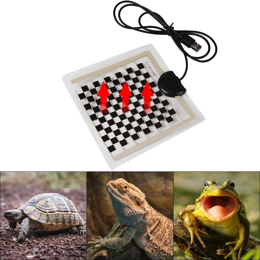  Estera de almohadilla térmica para reptiles,almohadilla térmica para mascotas de 14×15 cm,termostato de aislamiento para placas calefactoras para mascotas trepadoras para tortugas,serpientes,lagarto 