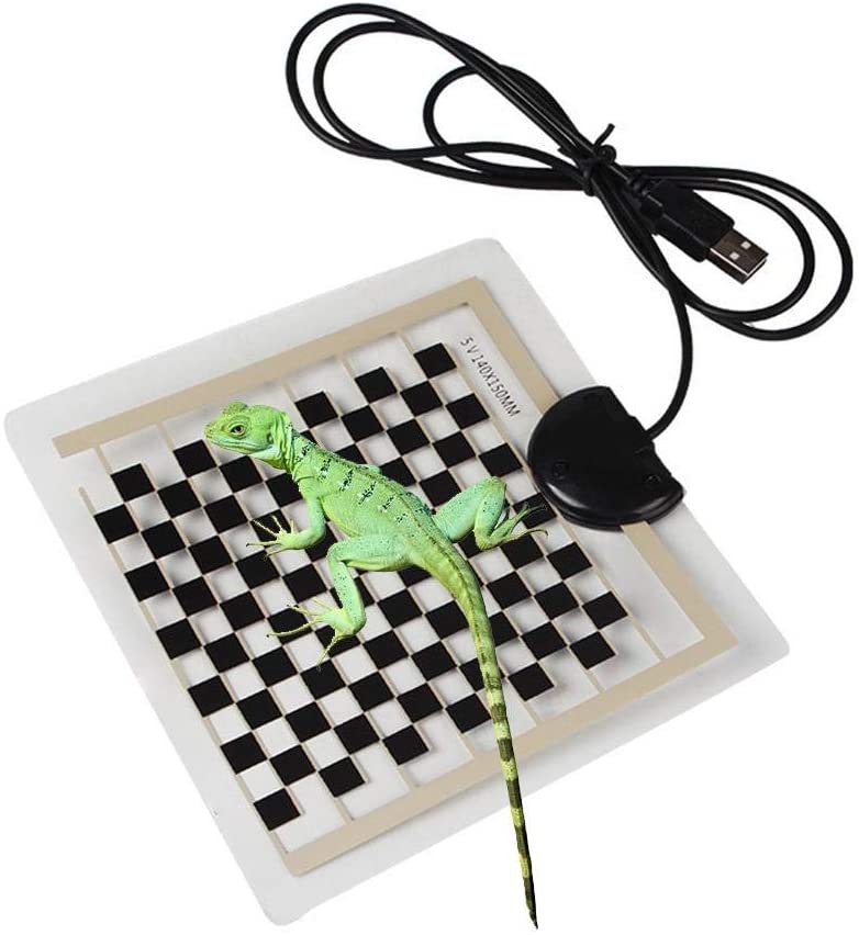  Estera de almohadilla térmica para reptiles,almohadilla térmica para mascotas de 14×15 cm,termostato de aislamiento para placas calefactoras para mascotas trepadoras para tortugas,serpientes,lagarto 