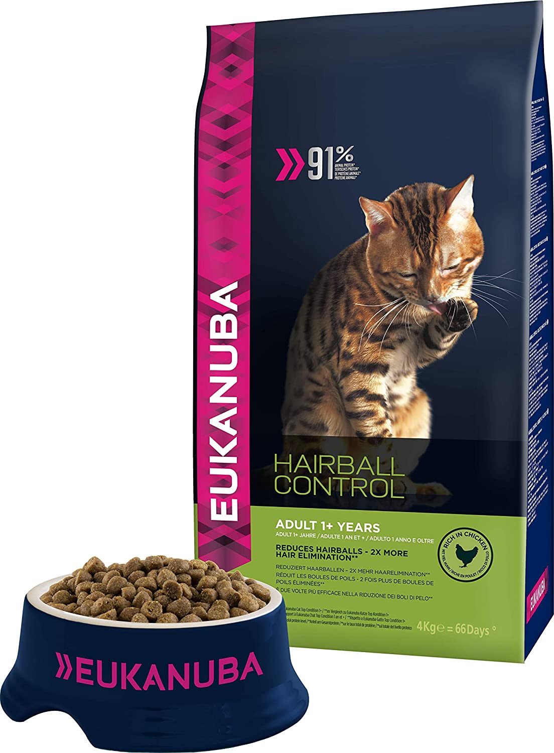  Eukanuba Adulto Hairball Control Rico en pollo [4 Kg] 