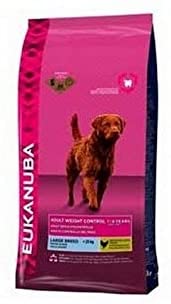  Eukanuba Control de Peso Grande Raza Adulto Seco Perro Alimento Pollo (15 kg) (Pack de 6) 