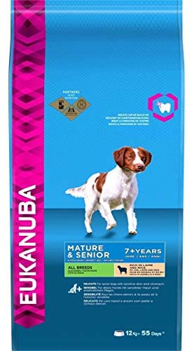  Eukanuba Mature & Senior - Cordero y arroz para todas las razas (12 kg) 