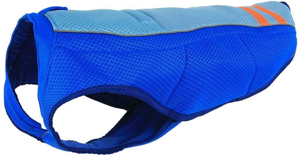  FBGood – Chaqueta de refrigeración para Mascotas – Chaqueta de Perro Ligera de Abrigo de Animal Familiar de prevención del Calor – Refrigerante Verano anticalor, Azul, S 