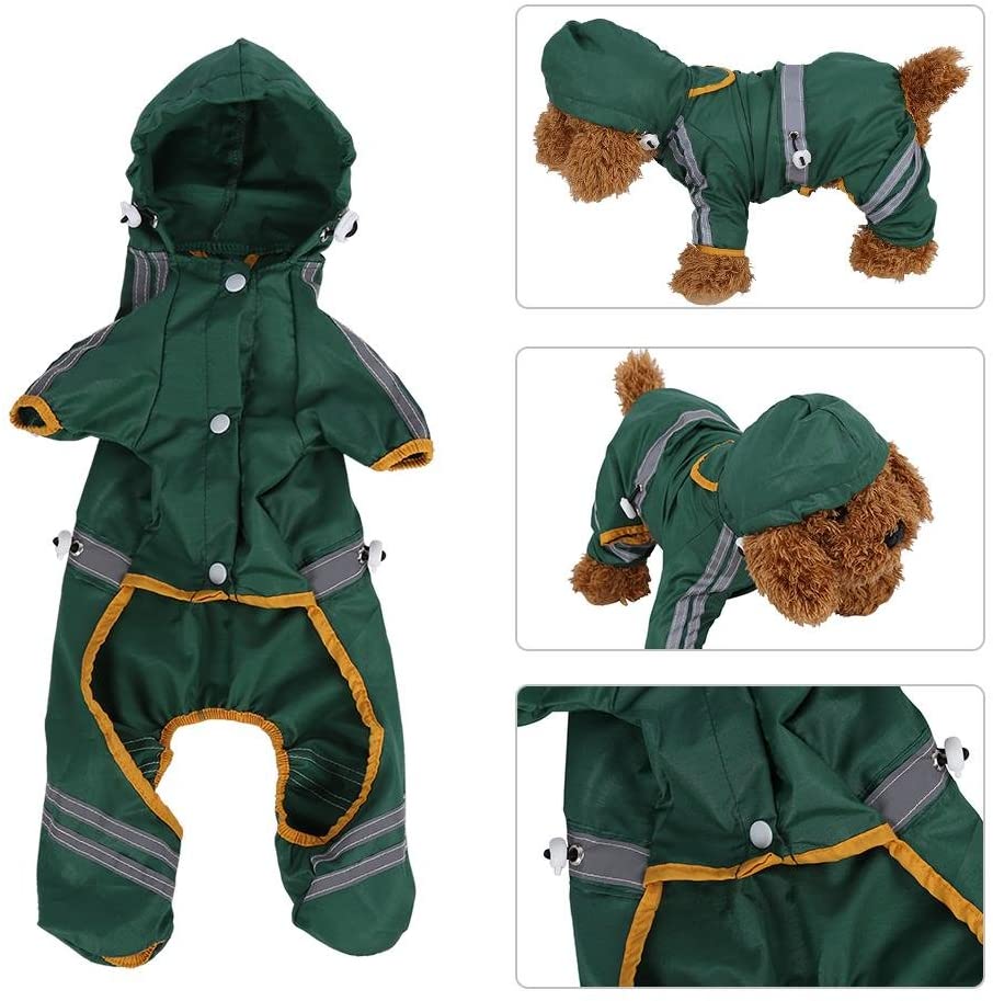  Fdit Impermeable para Perro Chaqueta Impermeable para Perros Gatos Ropa para Perro Al Aire Libre(L) 