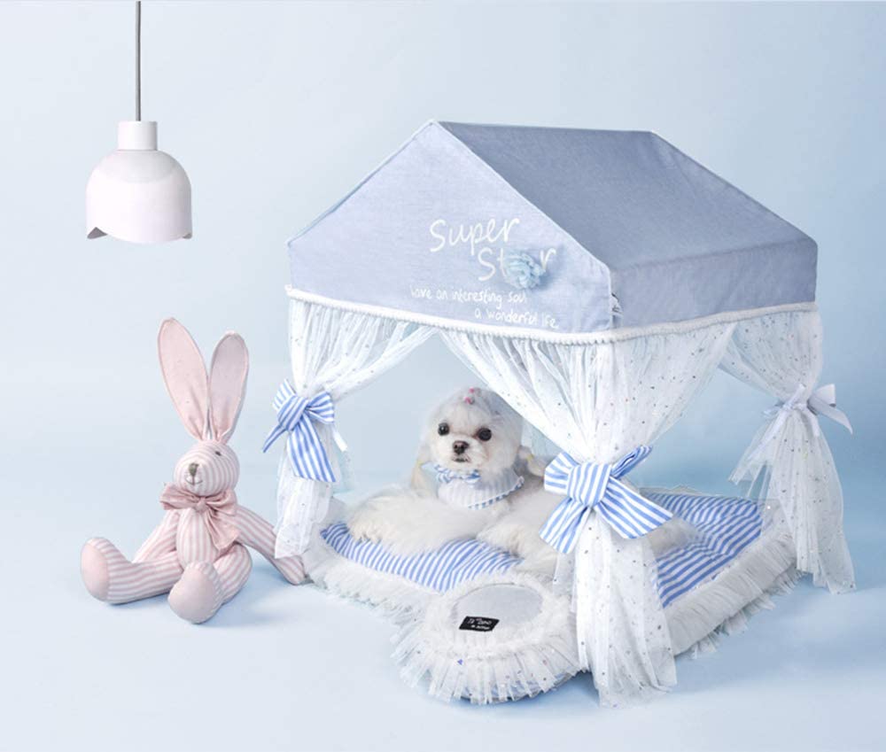  Febelle Caseta para Mascotas Perros Gatos pequeños casa Carpa Interior Perrera Higiénica Cama Protector de frío y luz de Sol con cojín Almohada (3#) 