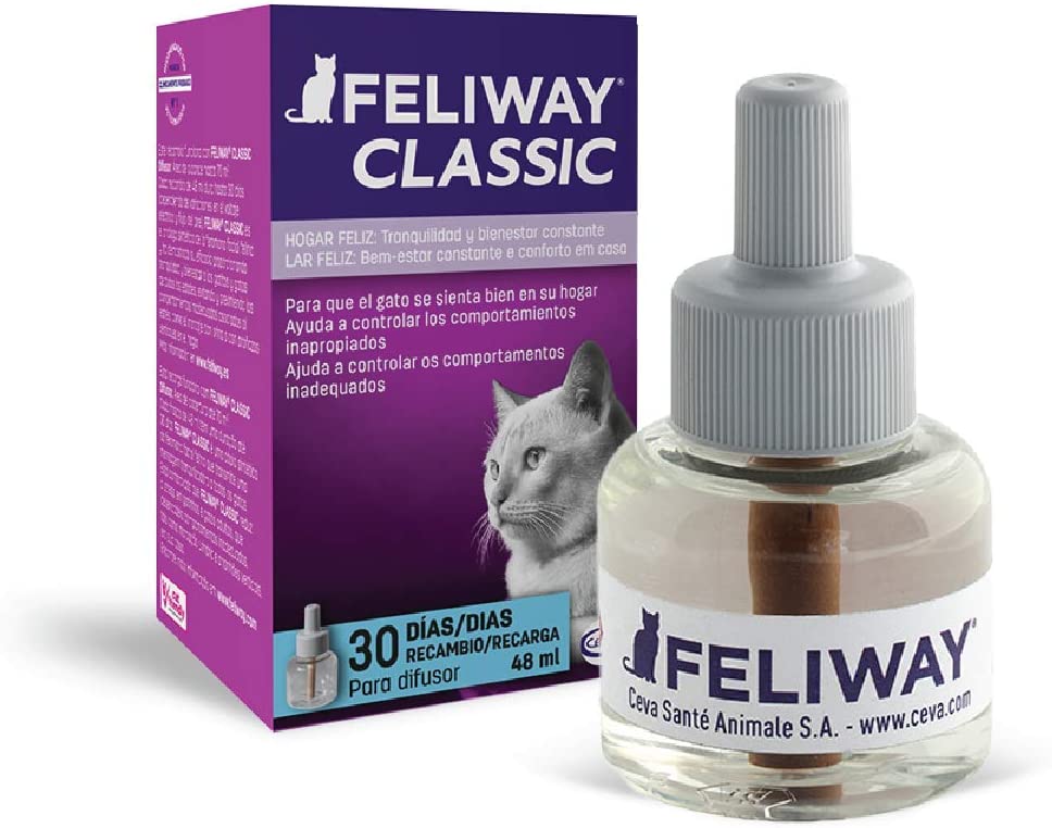  FELIWAY Classic - Antiestrés para Gatos - Marcaje con orina, Miedos, Cambios en el Entorno, Arañazos Verticales - Recambio 48ml 