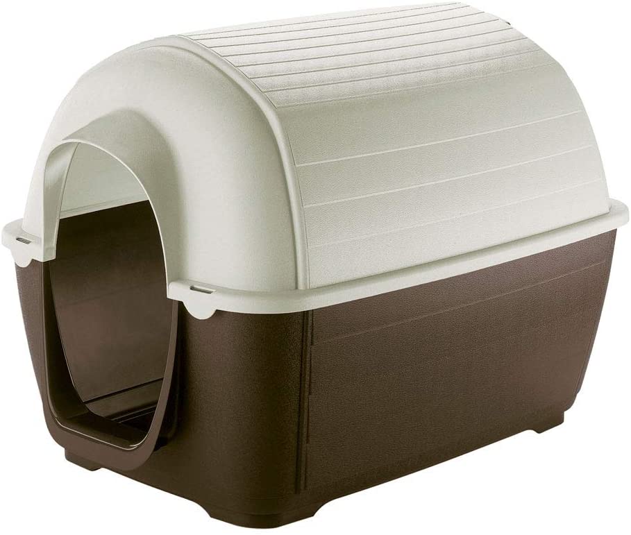  Ferplast Caseta de Exterior para Perros Kenny 05, Resina termoplástica Resistente a los Golpes y a los Rayos UV, Sistema de Drenaje de líquidos, Rejilla de ventilación, 70 x 100,6 x h 70,5 cm 