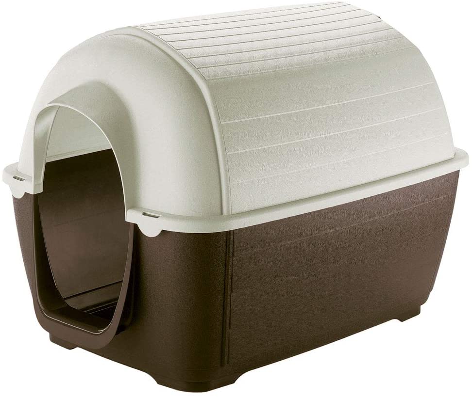  Ferplast Caseta de Exterior para Perros Kenny 07, Resina termoplástica Resistente a los Golpes y a los Rayos UV, Sistema de Drenaje de líquidos, Rejilla de ventilación, 80 x 111,6 x h 80 cm 