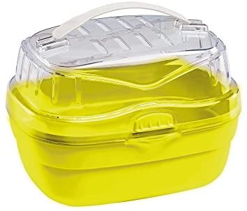  Ferplast Trasportín para hámsteres y otros pequeños roedores ALADINO SMALL Jaula de viaje para roedores y hámsteres, Rejillas de ventilación, Cómoda asa, Cierre seguro, 20 x 16 x h 13,5 cm Verde 