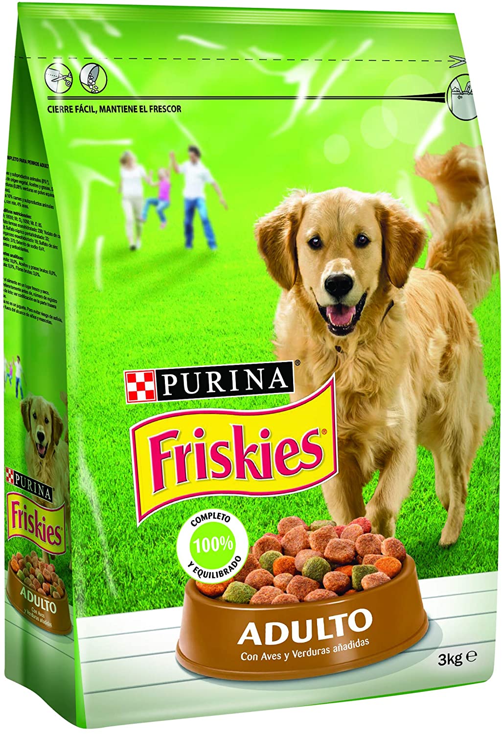  Friskies - Adulto - Alimento para Perros Seco con Aves Y Verduras Añadidas - 3 Kg 