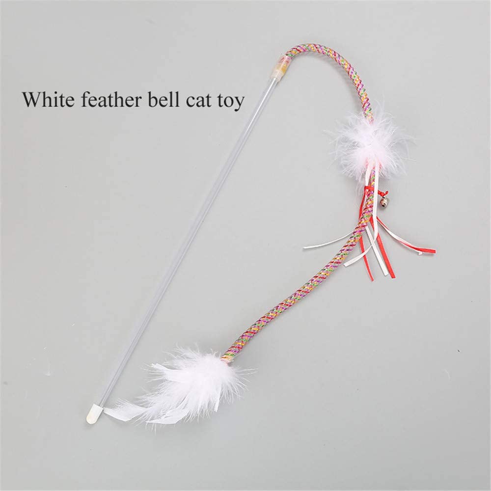  Frpower Gatito del Gato Teaser Interactivo Juguete, Dangler De Varilla con Bell Y Pluma Pluma Wand Juego Divertido Palillos para 2Pcs Mascotas Ingenio Gato 