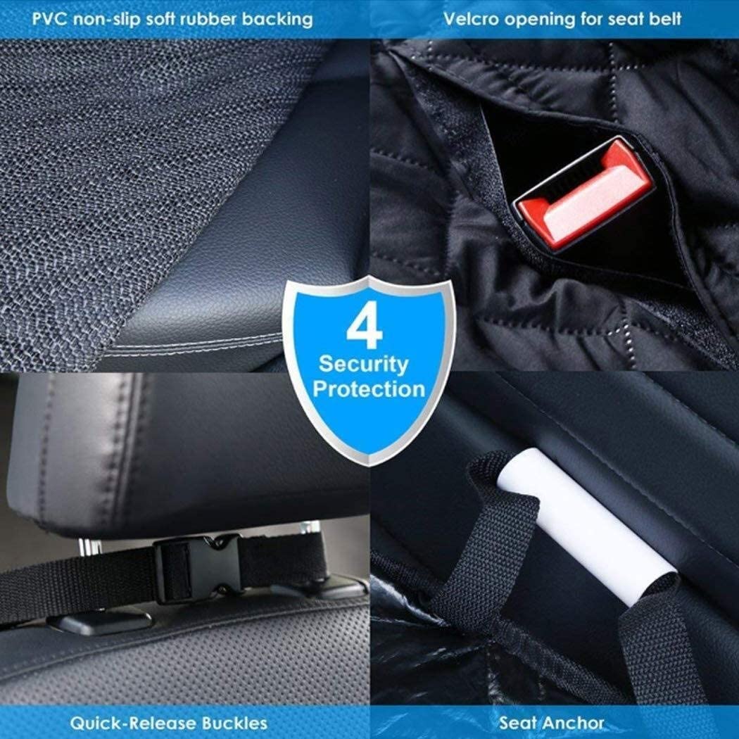  Fundas de Asientos de coches Perro Impermeable asiento de coche de la cubierta for los perros, 4 capas de guata de impermeable lavable y antideslizante Copia de perro Hamaca coche con malla Ventana de 