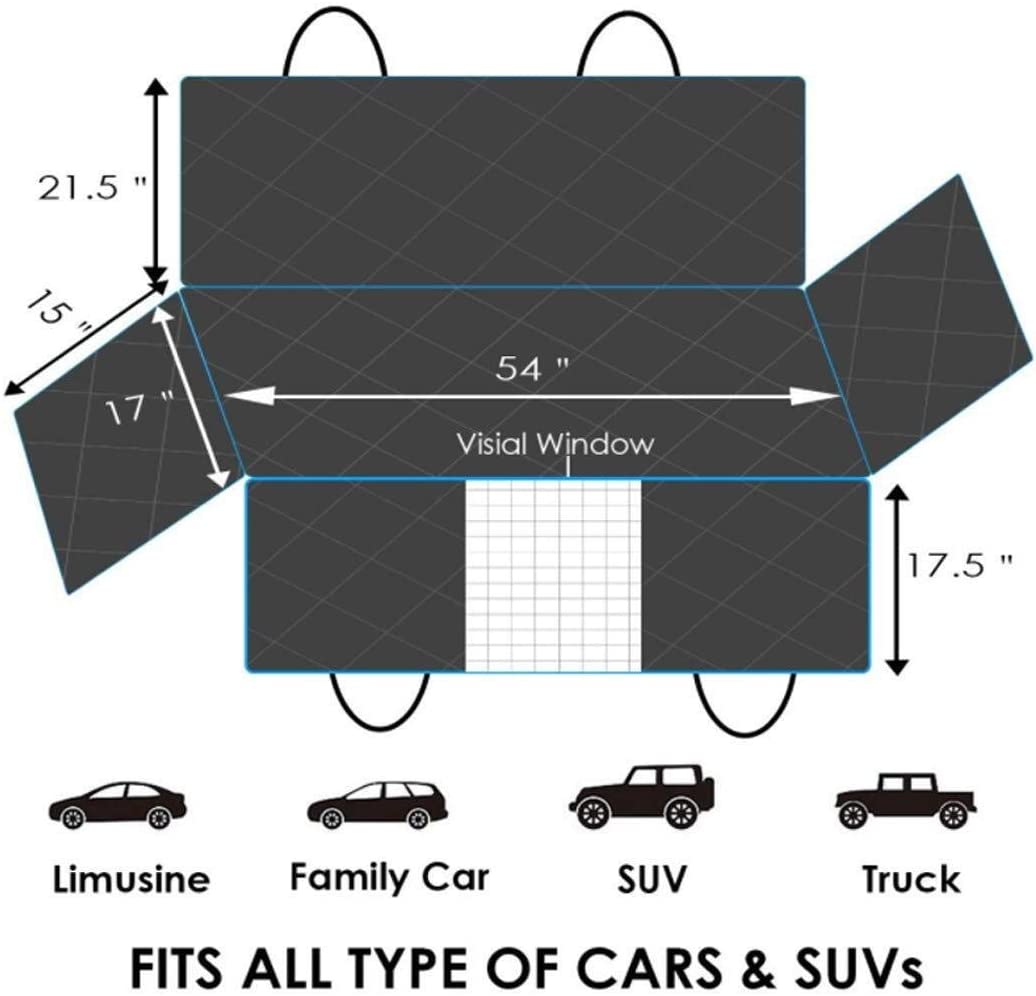  Fundas de Asientos de coches Perro Impermeable asiento de coche de la cubierta for los perros, 4 capas de guata de impermeable lavable y antideslizante Copia de perro Hamaca coche con malla Ventana de 