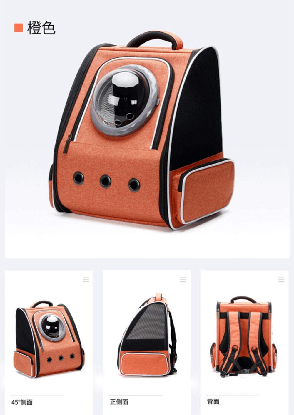  Fuqiang Mochila para Mascotas Bolsa para Mascotas cápsula Espacial para Gatos Bolsa para Perros Jaula Bolsa para Gatos-Orange_Four Piece Set Bolsa de Viaje para Perros 