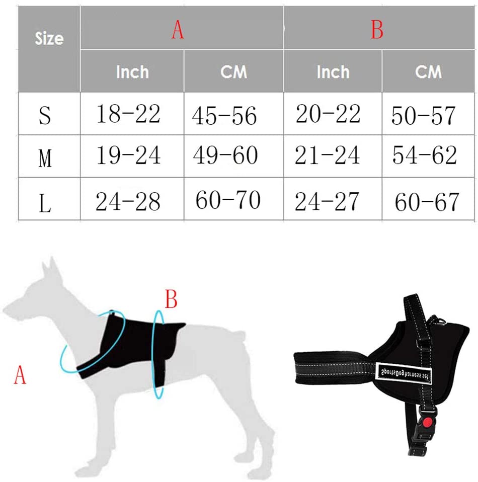  Furein Arnés para Perro Pectoral Ergonómico, Acolchado y Ajustable con Asa de Agarre Corto, Reflectante (M, Rojo) 