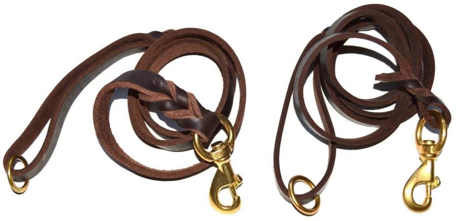  ggdwy Correa Perro Elastica Cadena de Entrenamiento de Cuero, Marca Demu Multifuncional Anudada sin Mango, Ventas directas de fábrica-Brown_1.3CM * 300CM Correa de adiestramiento 