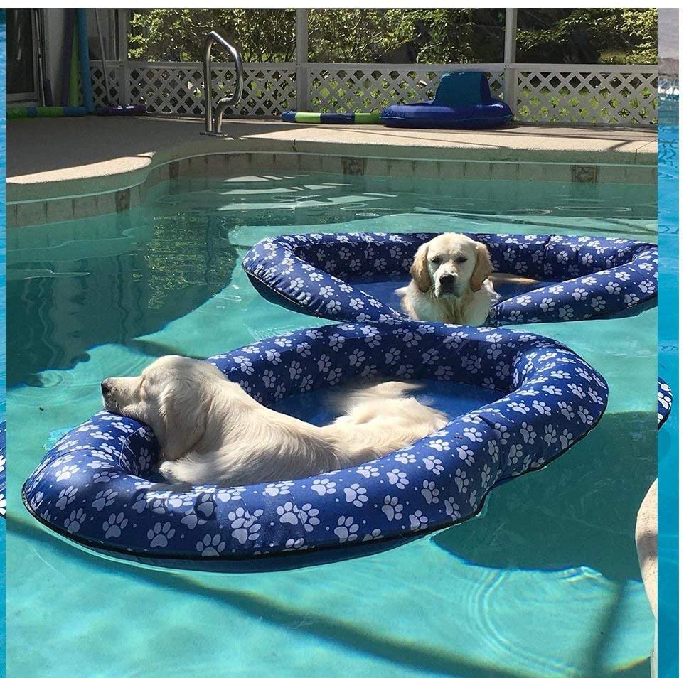  Ginkago Juguete Inflable de la Piscina del Flotador de la Piscina del Animal doméstico del Juguete (Blue) 