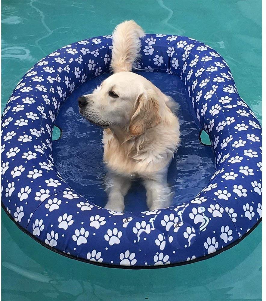  Ginkago Juguete Inflable de la Piscina del Flotador de la Piscina del Animal doméstico del Juguete (Blue) 