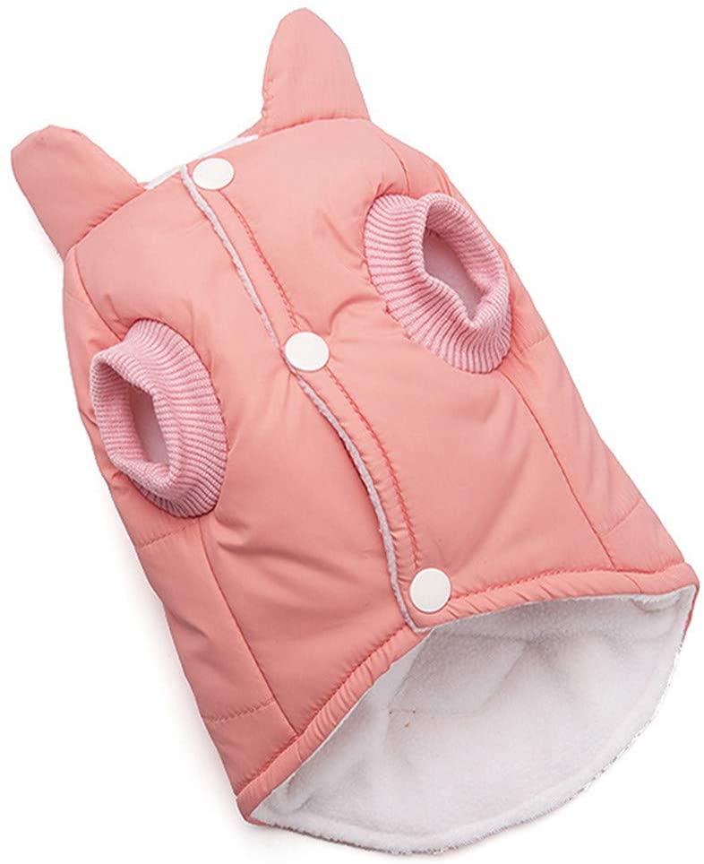  GODGETS Ropa para Mascotas de Navidad Invierno Gruesa Chaleco Caliente Abrigo Chaqueta para Mascotas Gato Perro Rosa M 