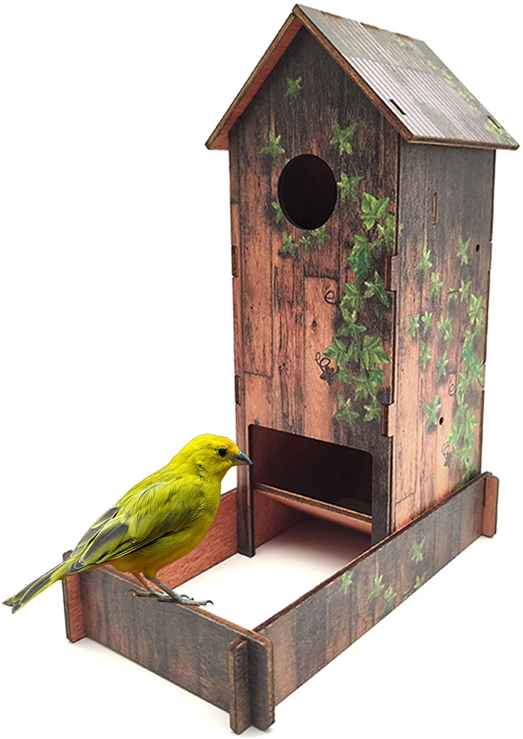  GoGoVolt Caseta de Madera para pájaros. Refugio para Hacer criar Aves, cómo periquitos o Canarios. El Nido Sirve para la Jaula o el jardín. 