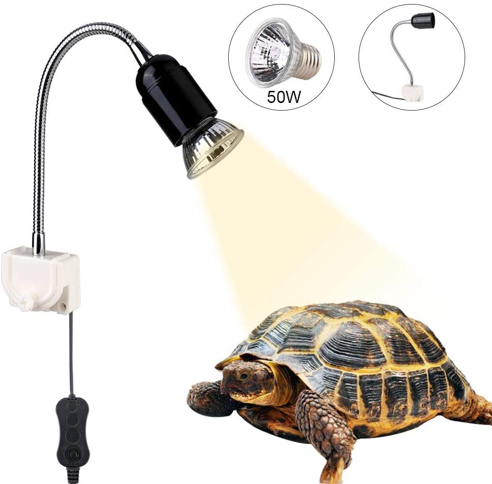  GOLDGE Lámpara para Tortuga,Bombilla compacta Spectrum Terrario Lámpara de Tortuga，360 Grados Adecuado para Tortugas Reptiles Anfibios,50W 