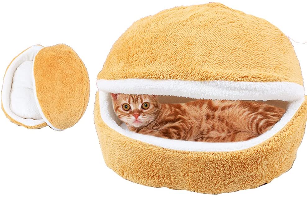  GossipBoy - Cama para mascotas tipo saco de dormir, con base lavable, casa cómoda para gatitos, gatos, perros y cachorros, el refugio más cálido, acogedor y cómodo para su mascota 