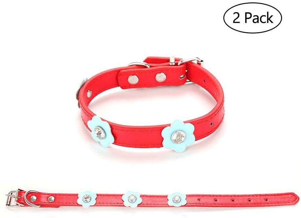  GOUSHENG collar Mascotas Perros  Paquete De 2 Collares para Gatito/Hurón/Conejo/Gato/Cachorro Extra Pequeño, Collares De Gatito para Niñas Y Niños - Duradero, Agradable para La Piel - Collares 