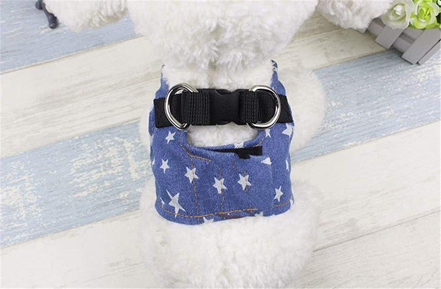  GOUSHENG collar Mascotas Perros Totalmente Mascotas Arneses Jeans Chaleco Correa Ajustable para Dragón Barbudo Conejillo De Indias Hurones Conejos Gatos (Cofre: 40Cm / 15.74", Azul Claro), Azul Marin 