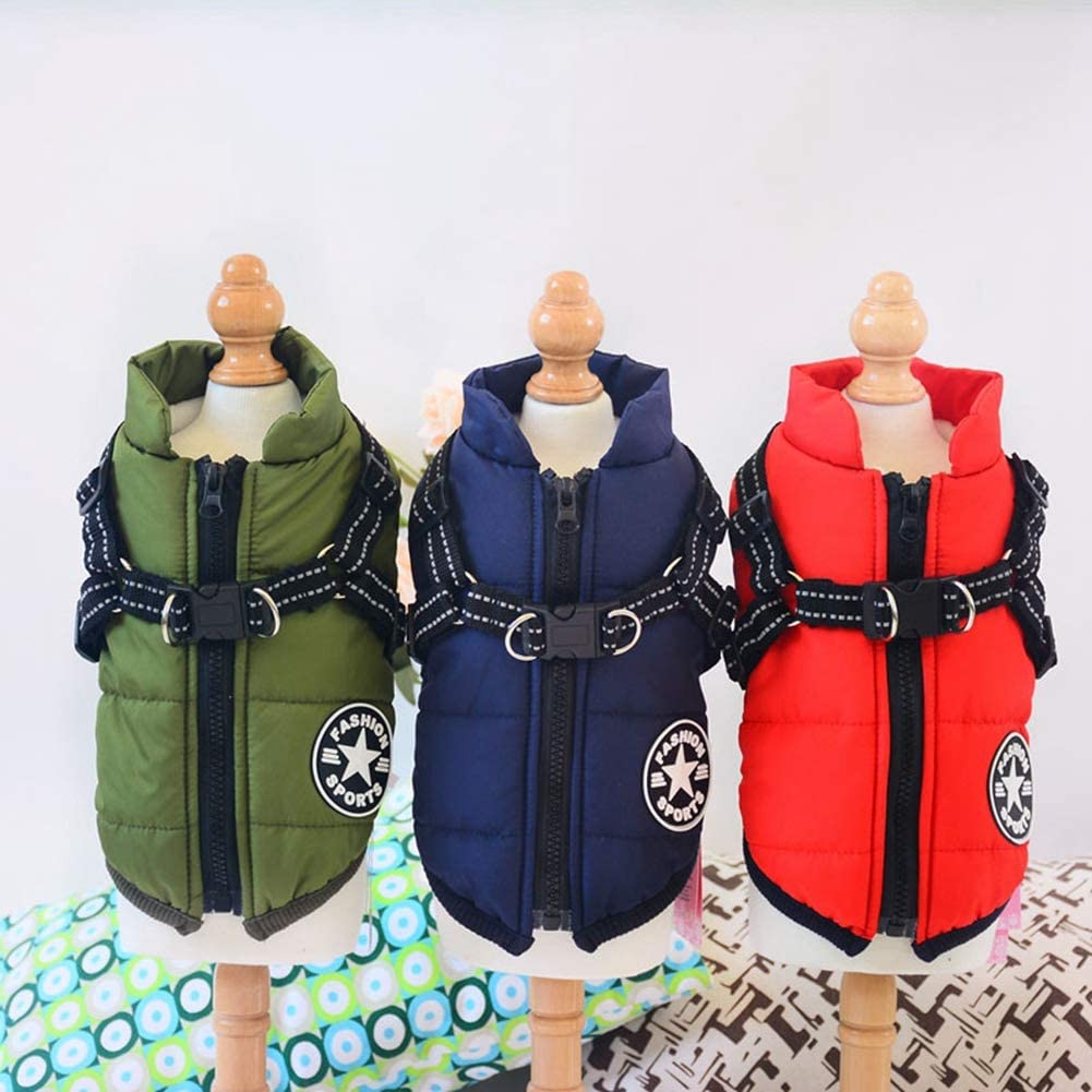  Handfly Ropa para Perros para Perros pequeños Abrigo para Perros Chaqueta de Invierno Ropa para Perros Abrigo para Perros Chaqueta para Perros de Invierno cálido con arnés para Perros pequeños 