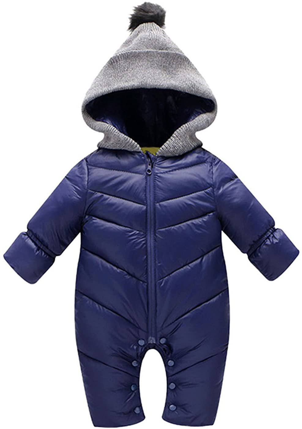  Happy Cherry Ropa de Una Pieza Prenda Exterior Chaqueta de Invierno con Capucha Mono Calentito Enterizo para 0-2 Años Bebés Niños Niñas 