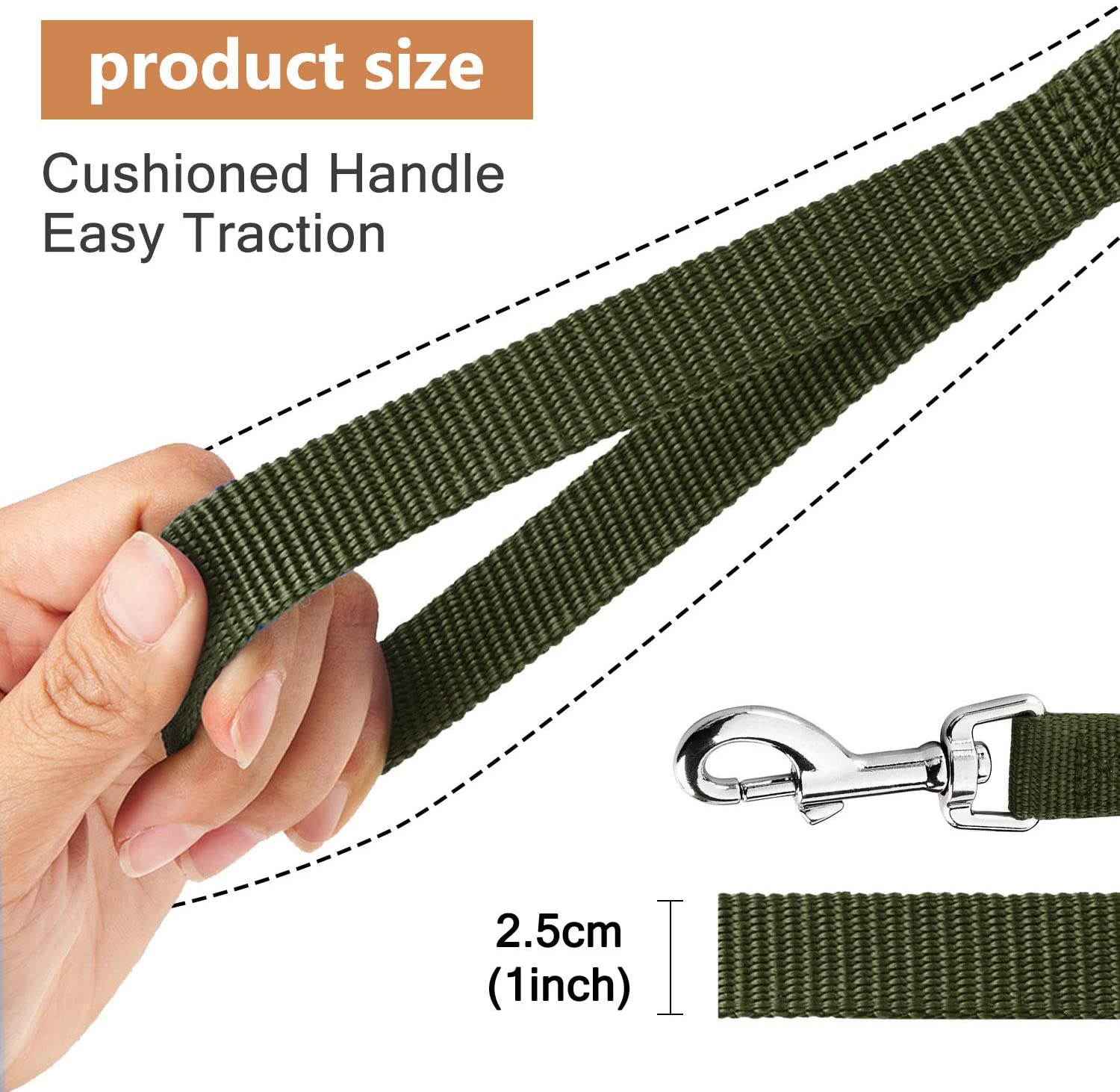  HAPPY HACHI Correa de Adiestramiento para Perros Larga Correas Nylon Resistente para Camping Paseo Longitud 20m Verde 