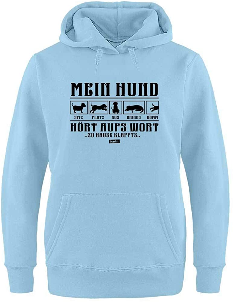  HARIZ - Sudadera con Capucha para Mujer con Texto en alemán Mein Hund Hört Aufs Wort 2 Hund Haustier Plus 