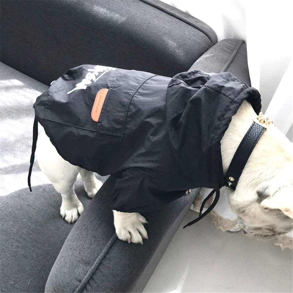  HBHUBO Ropa para Perros para Perros pequeños Chaqueta Impermeable para Chihuahua del Impermeable de Vestuario para Mascotas Cachorro de Bulldog francés de Yorkshire,Negro,XXXL 