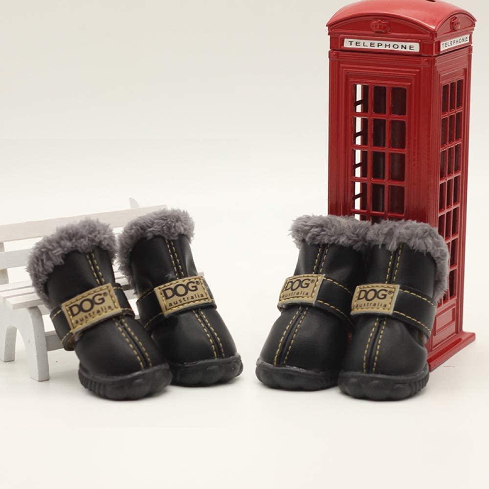  HCBDQQ Zapatos De AlgodóN De Felpa para Perros De Mascota Botas De Nieve CáLidas De Invierno Adecuado para Cachorros Teddy Y Otros Perros PequeñOs para Aprender A Caminar 3 