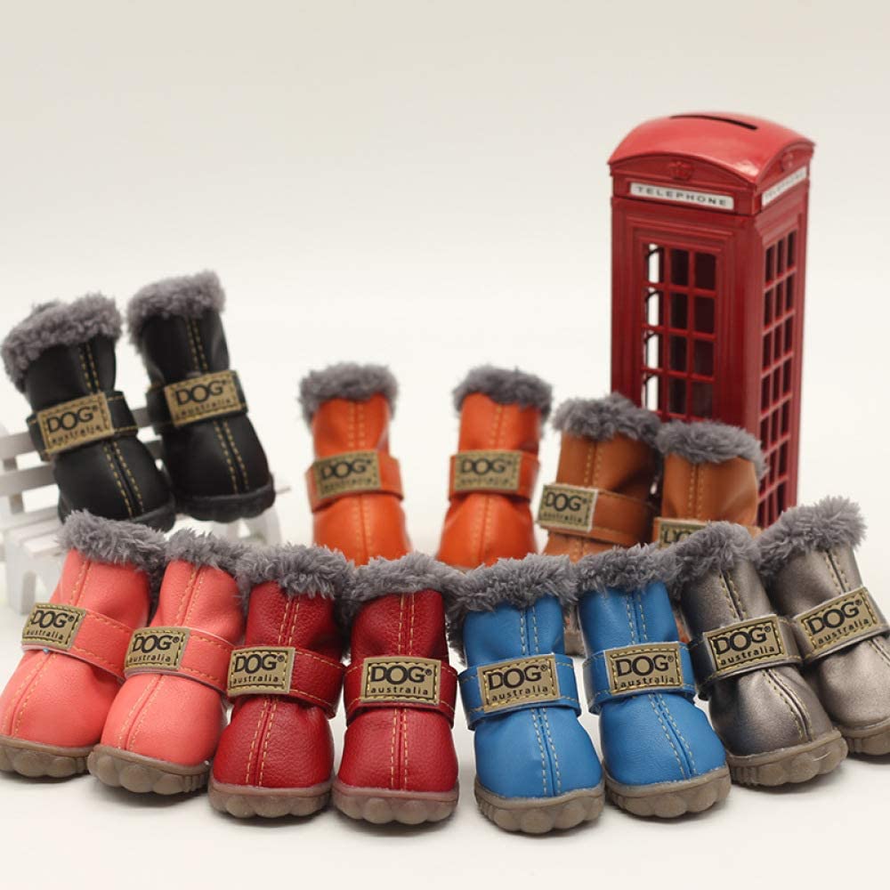  HCBDQQ Zapatos De AlgodóN De Felpa para Perros De Mascota Botas De Nieve CáLidas De Invierno Adecuado para Cachorros Teddy Y Otros Perros PequeñOs para Aprender A Caminar 3 