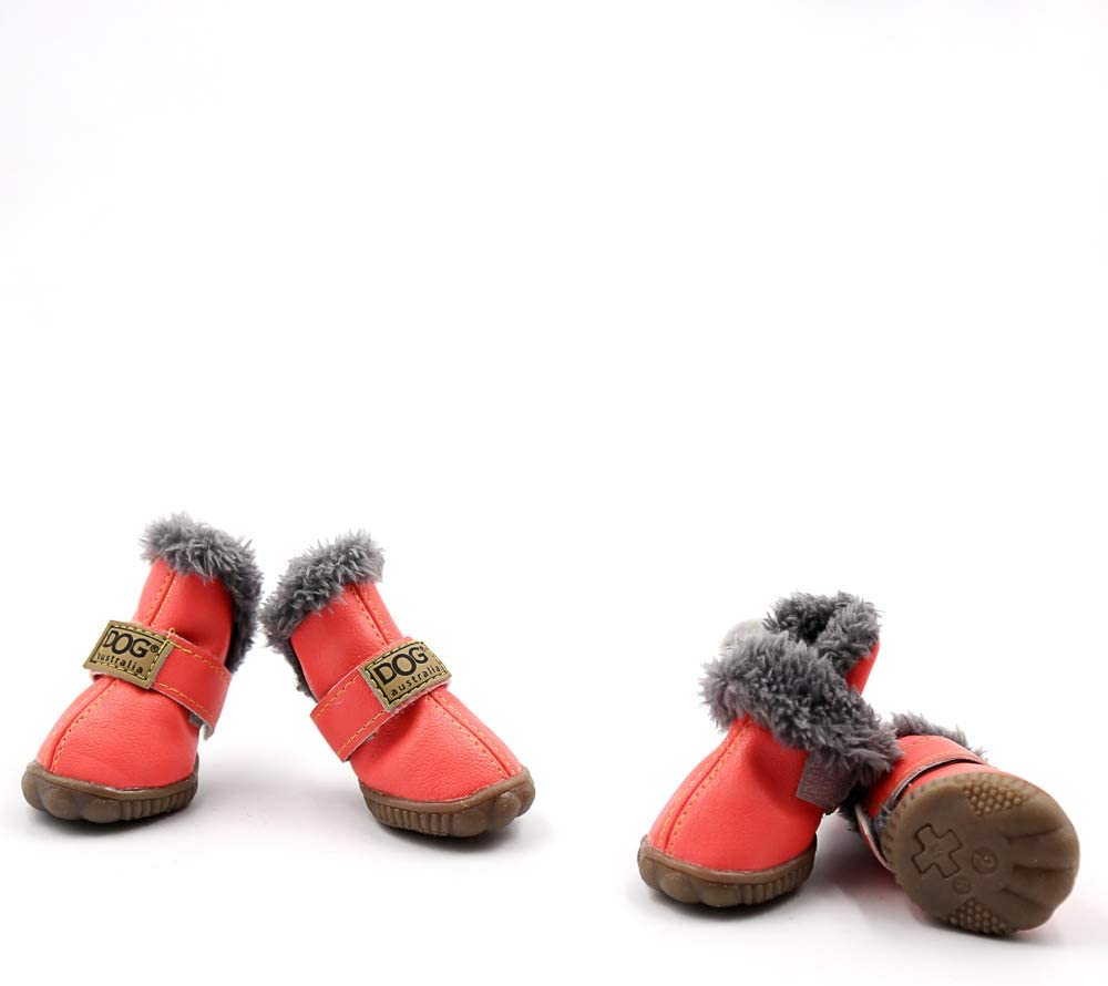  HCBDQQ Zapatos De AlgodóN De Felpa para Perros De Mascota Botas De Nieve CáLidas De Invierno Adecuado para Cachorros Teddy Y Otros Perros PequeñOs para Aprender A Caminar 3 