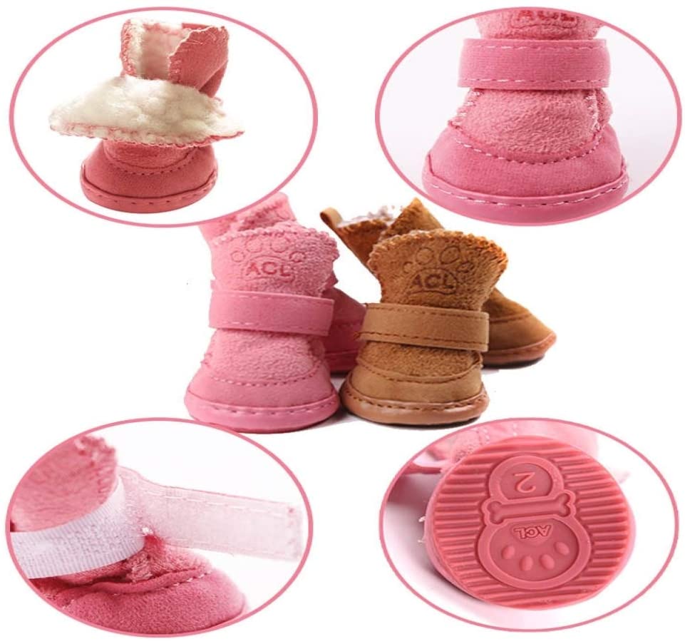  HCBDQQ Zapatos De AlgodóN para Perros Y Gatos Temporada De OtoñO E Invierno Suministros De Calor para Mascotas Botas Antiesquí para Teddy O Cachorros 1 