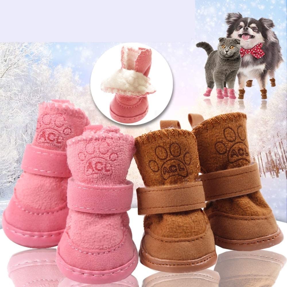  HCBDQQ Zapatos De AlgodóN para Perros Y Gatos Temporada De OtoñO E Invierno Suministros De Calor para Mascotas Botas Antiesquí para Teddy O Cachorros 1 