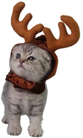  hhuanxiao Ropa para Mascotas Perros Gato Reno Diadema Gorra para Gato Xmas Traje de Pelo decoración Mascota elce Cornamenta Lindo Sombreros Cachorro Ciervo Cuernos Tapas Tocado 