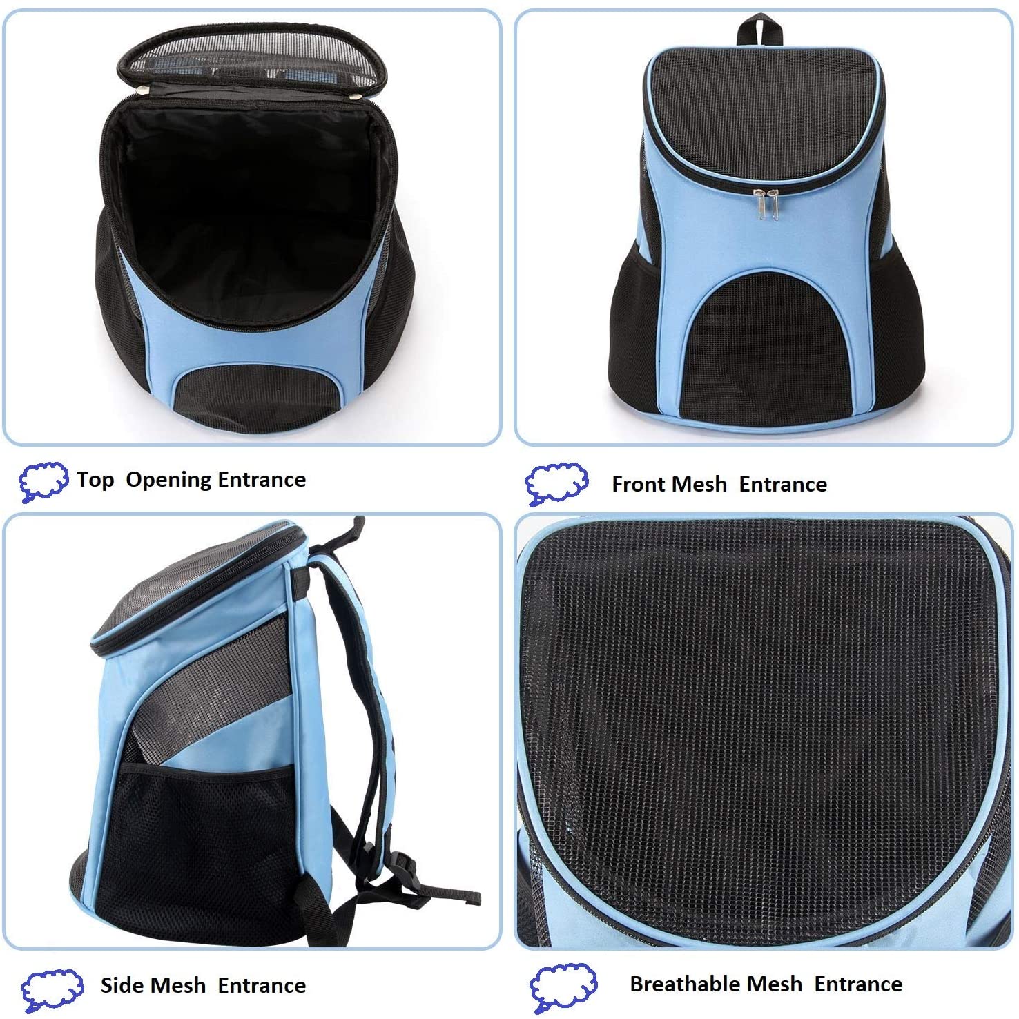  Homieco Mochilas para Perros Gatos, Portador de Viaje Mochila, Bolsa de Transporte para Mascotas Gatos Perros del Peso Hasta 3kg para Viajar/Senderismo/Camping 