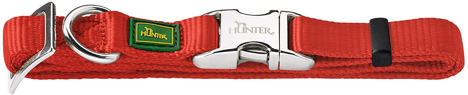  HUNTER - Collar de Nylon básico Modelo ALU-Strong Vario para Perro (M/Rojo) 