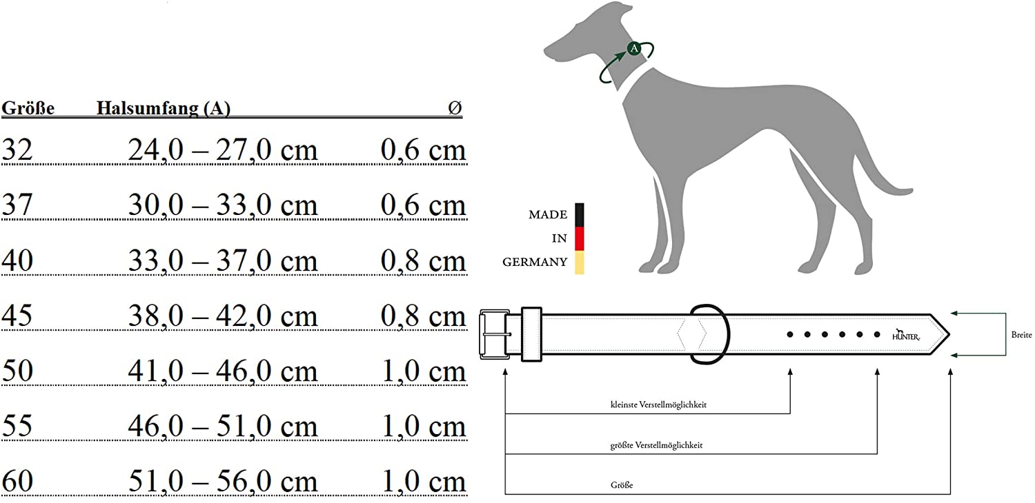  HUNTER Collar de Perro de Piel de Alce Redonda y Suave. 