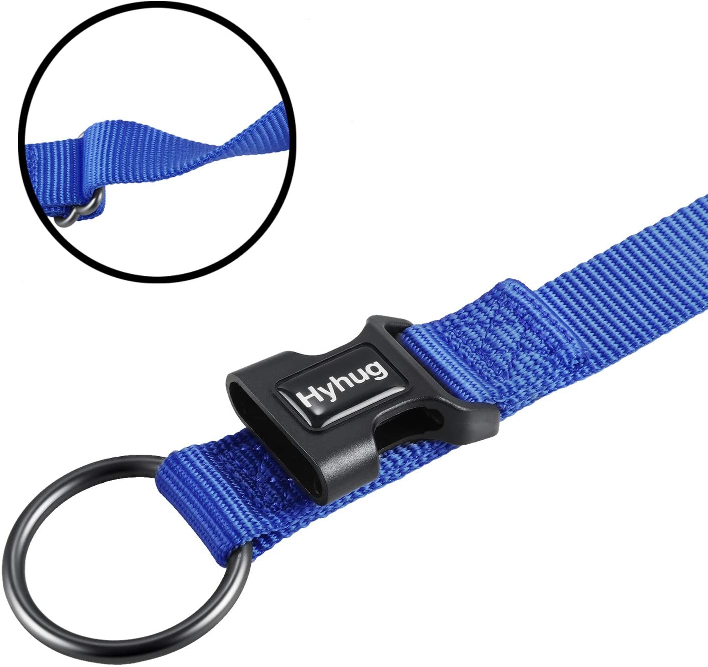  Hyhug Cuello clásico Resistente - Hebilla de Cierre rápido Clip de plástico para Perros Comodidad y Estilo para Perros Grandes (Grande L, Azul Brillante) 