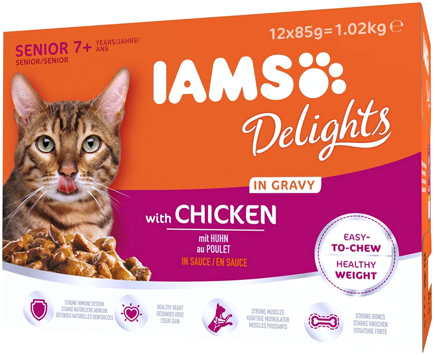  IAMS Delights Edad avanzada y Anciano con Pollo en Salsa [1,02 kg] 