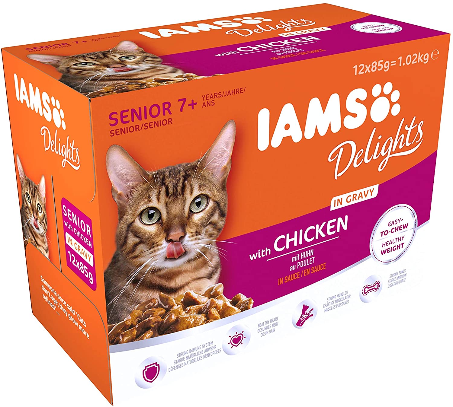  IAMS Delights Edad avanzada y Anciano con Pollo en Salsa [1,02 kg] 