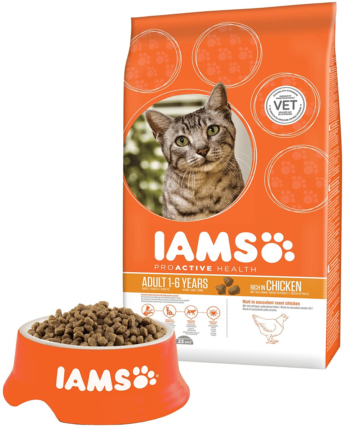  IAMS for Vitality Alimento para Gato Adulto con pollo fresco [3 kg] 